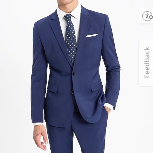 Express Suit Jacket Extra Slim Stretch, Mens 44l Blue